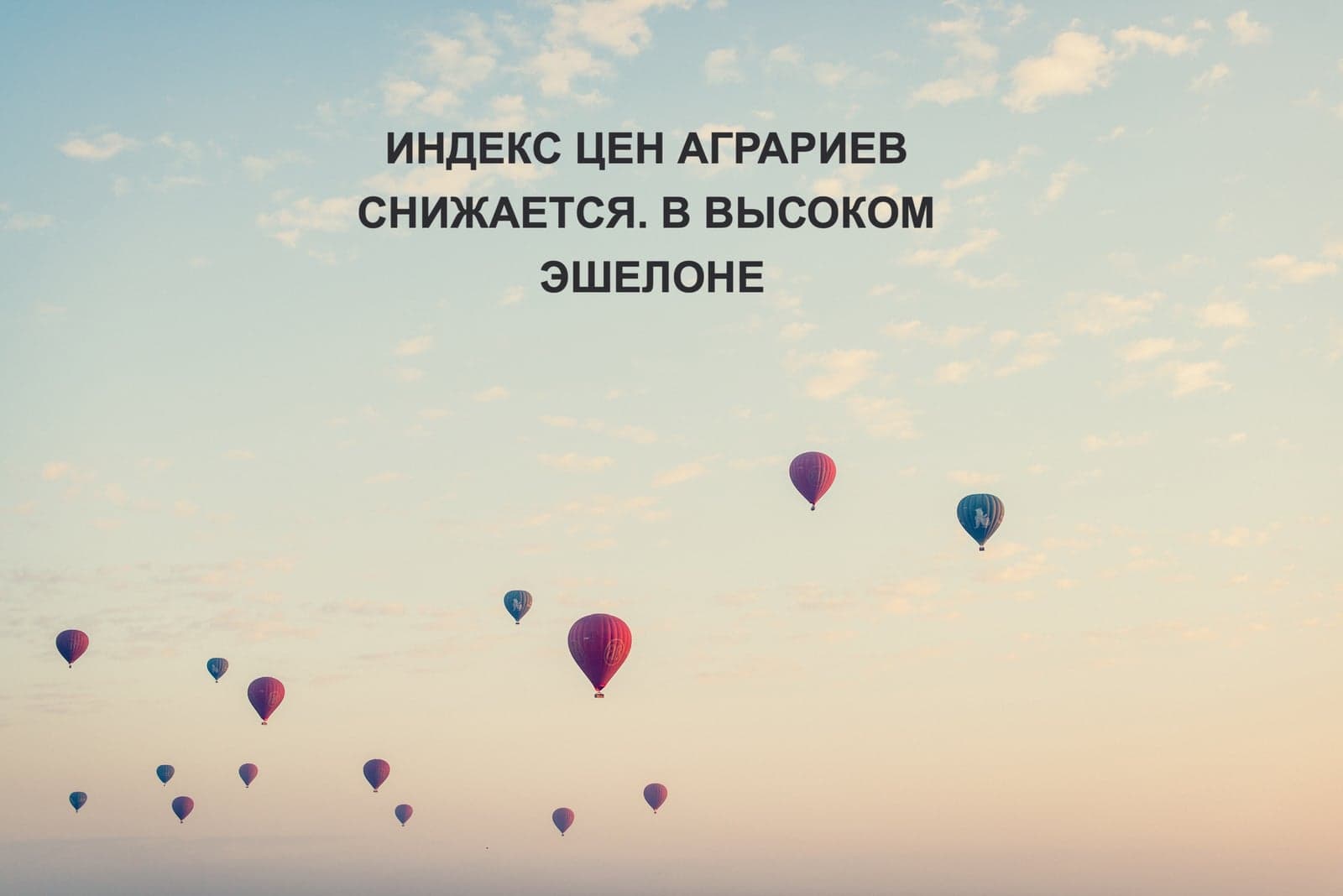 ИНДЕКС ЦЕН АГРАРИЕВ СНИЖАЕТСЯ. В ВЫСОКОМ ЭШЕЛОНЕ